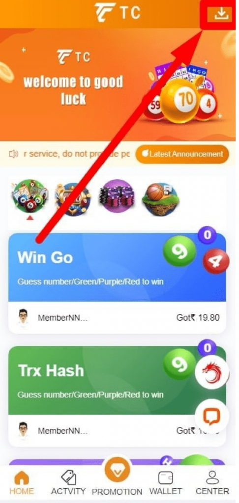 Games Available in TC Lottery App