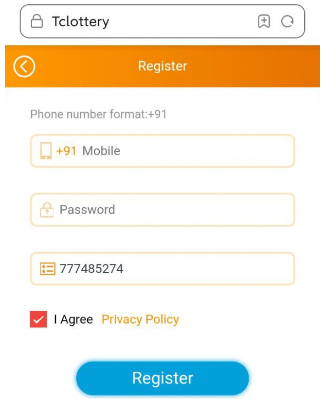 How to Register TC Lottery App