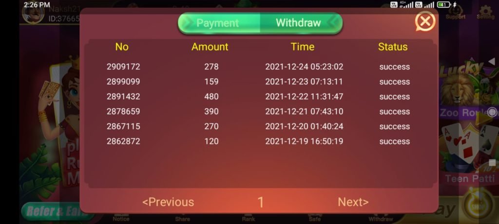 Withdraw Money On Rummy Modern