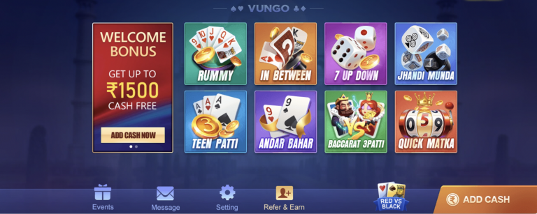 Games Available in Teen Patti Vungo Apk