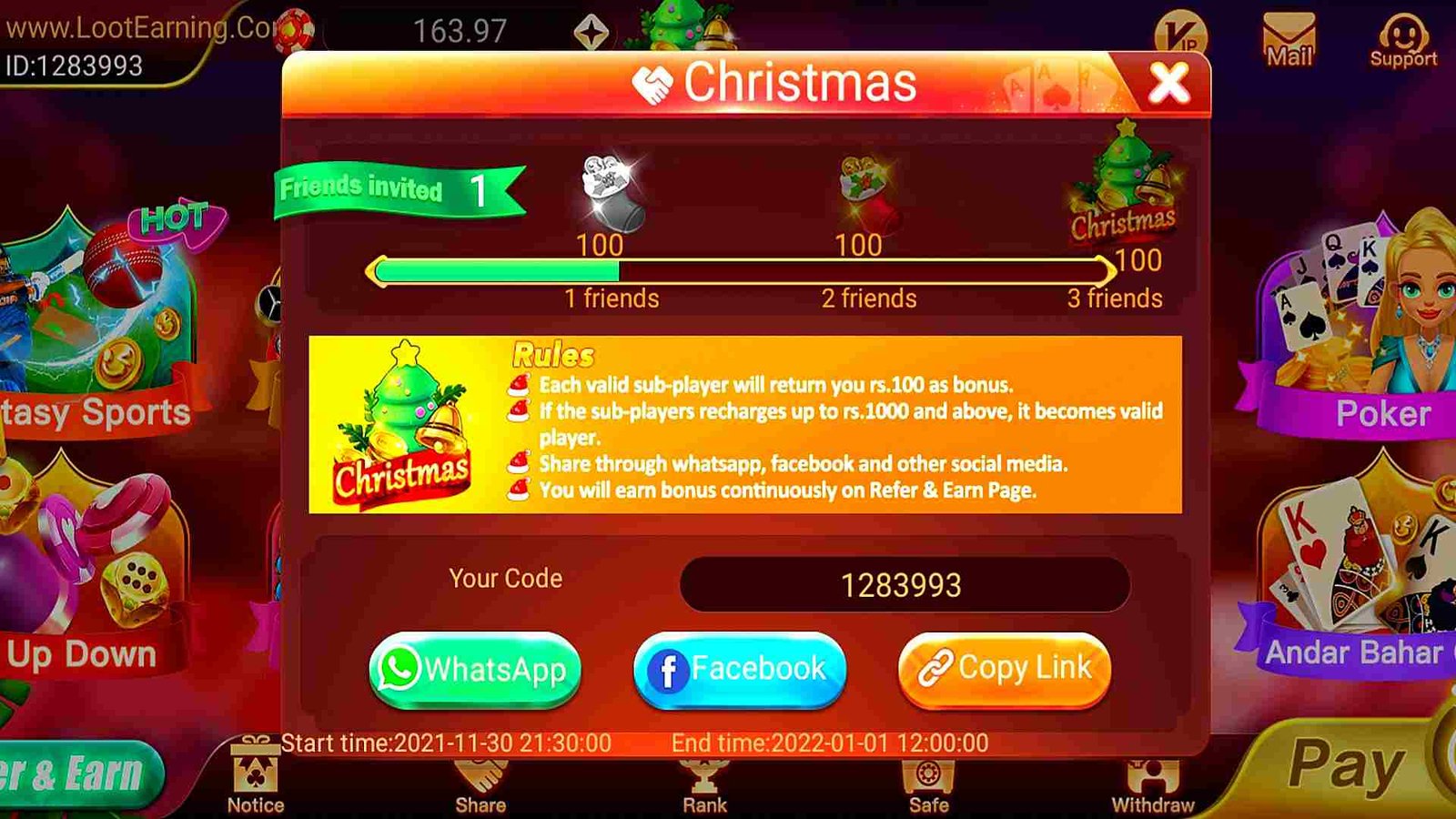 Rummy Glee Refer and Earn Program