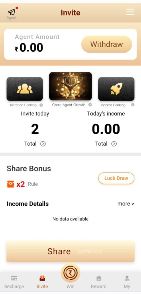 How to refer and earn in Supwin App